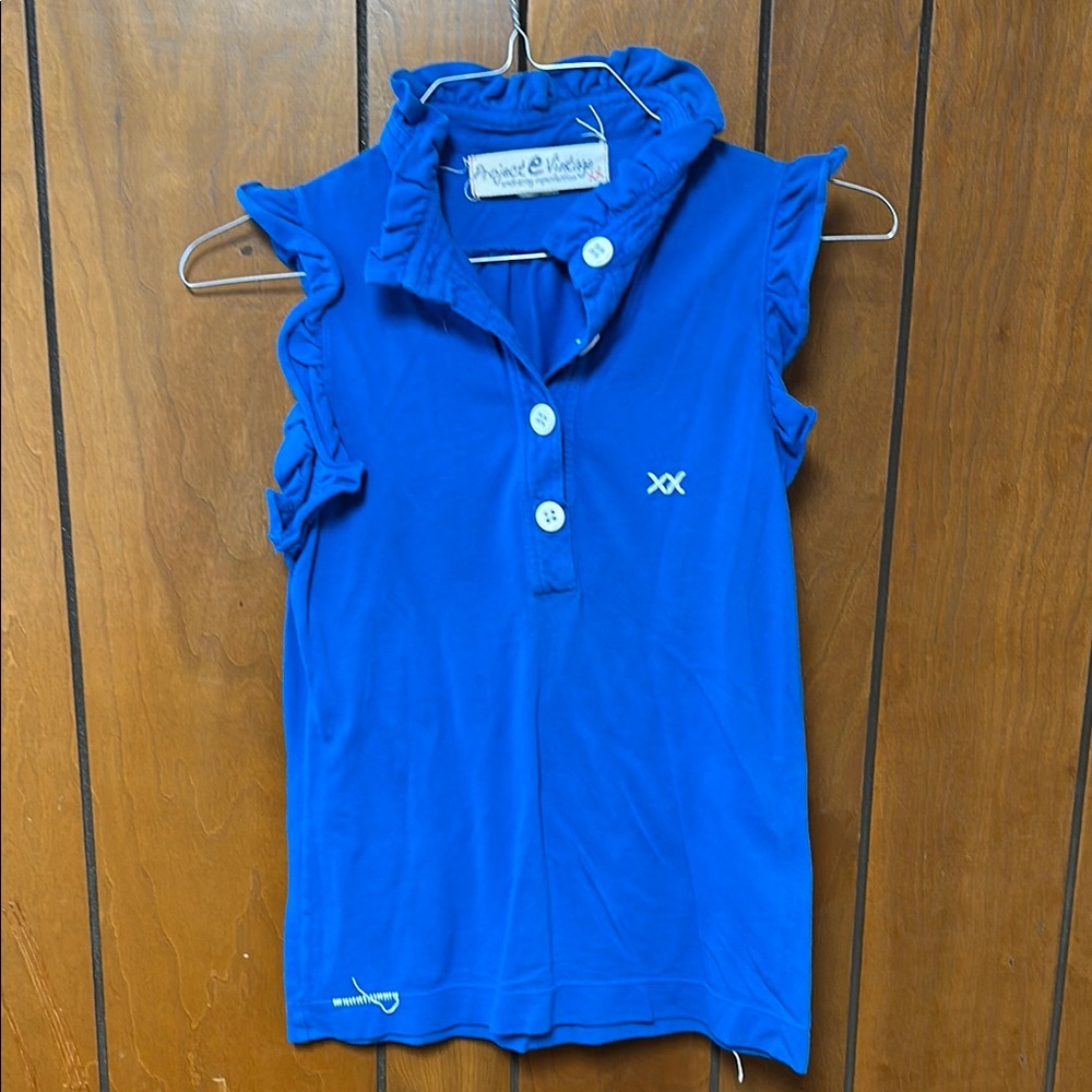 LIKE NEW Project e Vintage Sleeveless Polo Blue